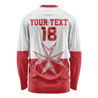 Custom Malta Football Long Sleeve Shirt Tim nazzjonali tal-futbol ta Malta