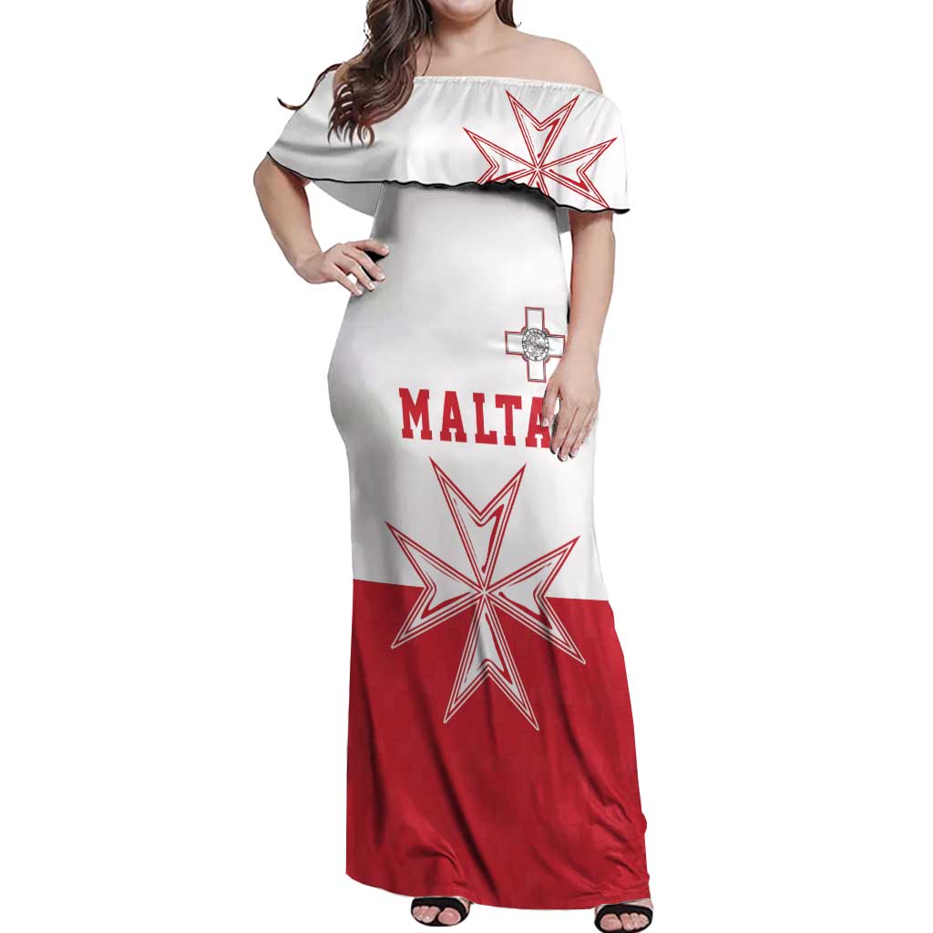 Custom Malta Football Off Shoulder Maxi Dress Tim nazzjonali tal-futbol ta Malta