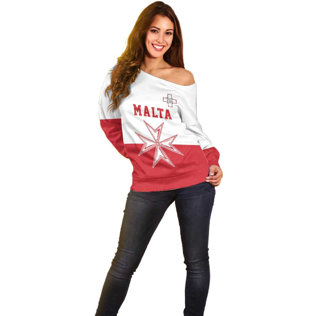 Custom Malta Football Off Shoulder Sweater Tim nazzjonali tal-futbol ta Malta