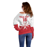Custom Malta Football Off Shoulder Sweater Tim nazzjonali tal-futbol ta Malta