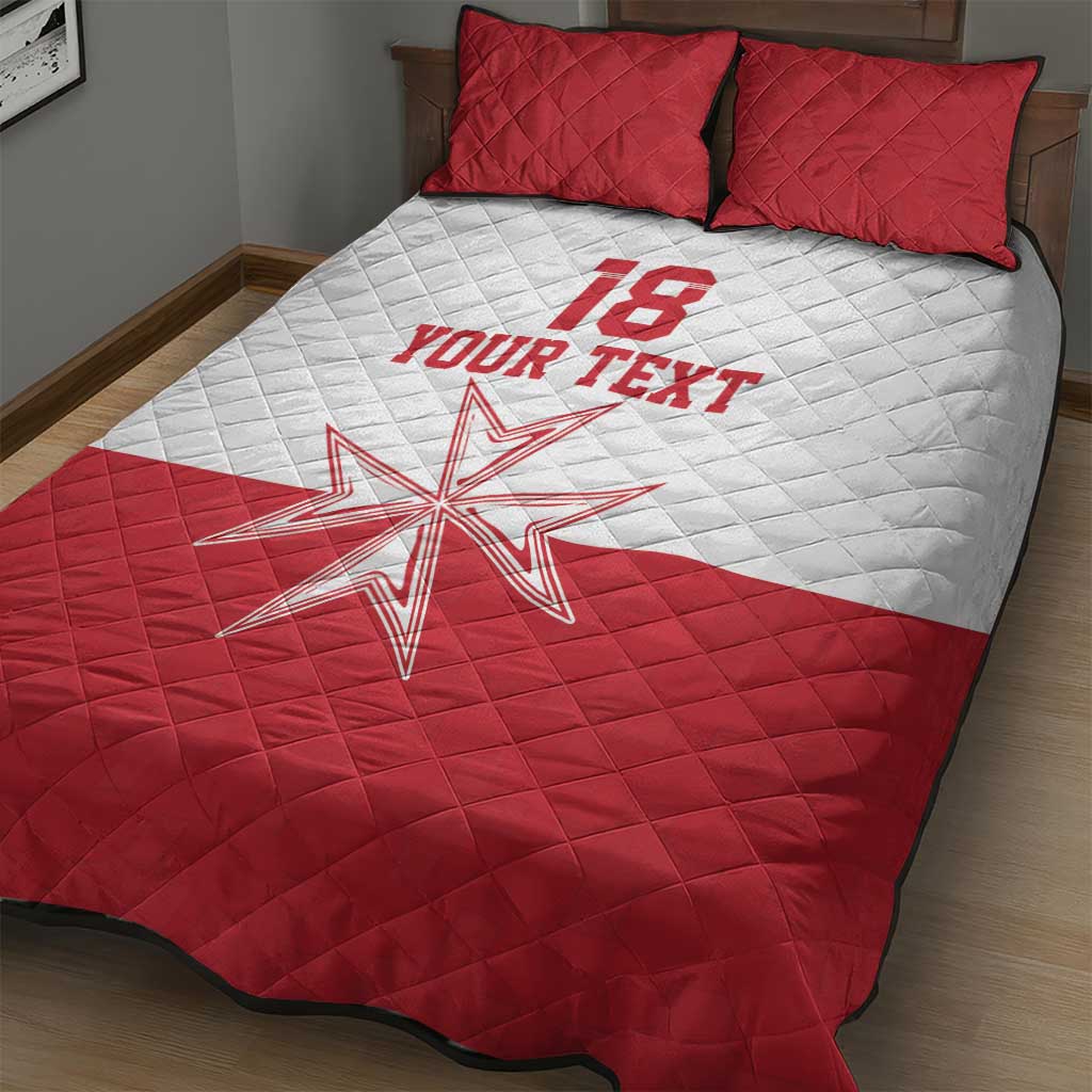 Custom Malta Football Quilt Bed Set Tim nazzjonali tal-futbol ta Malta