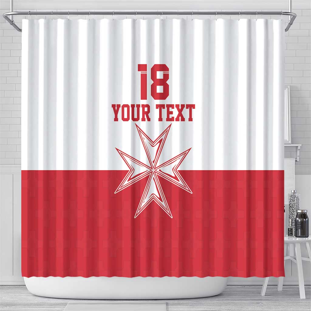Custom Malta Football Shower Curtain Tim nazzjonali tal-futbol ta Malta