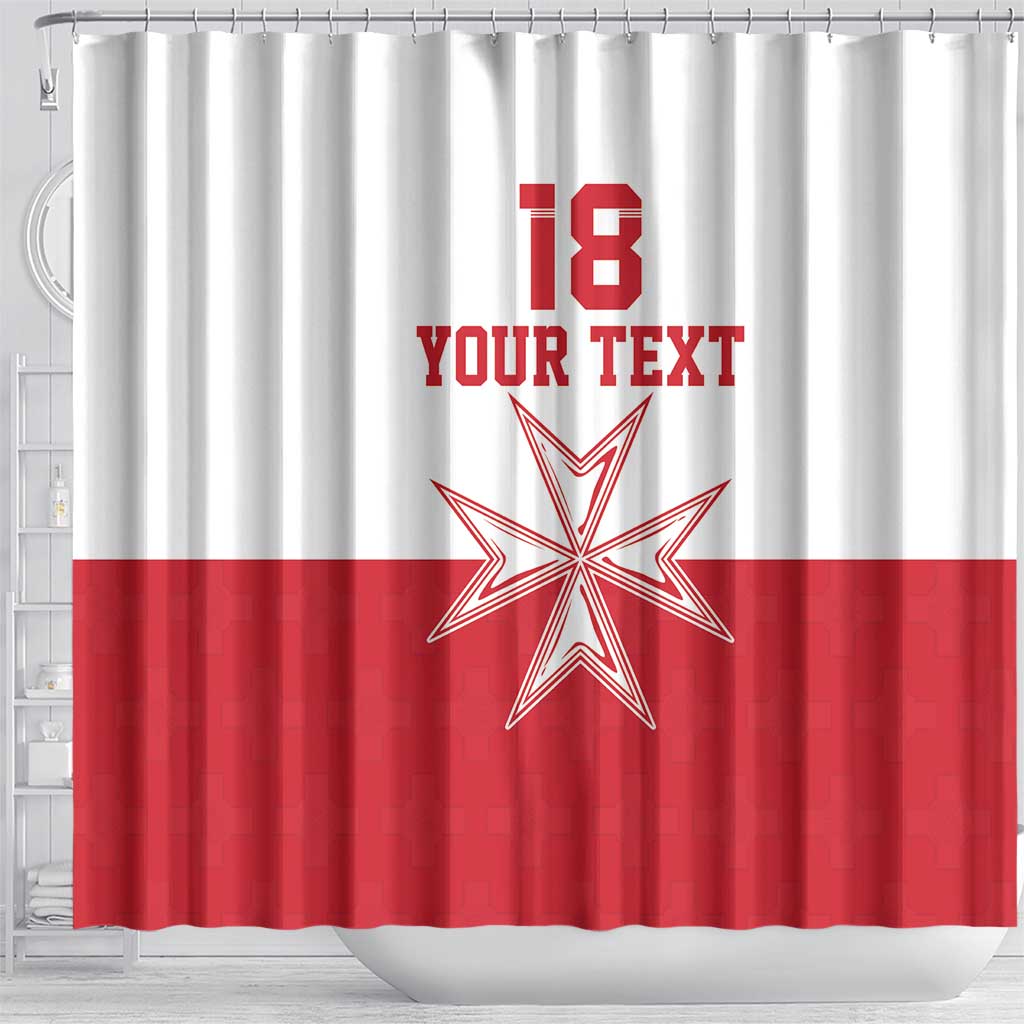 Custom Malta Football Shower Curtain Tim nazzjonali tal-futbol ta Malta