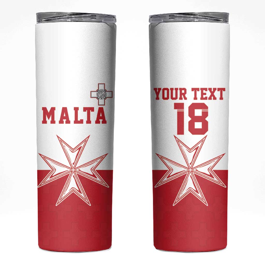 Custom Malta Football Skinny Tumbler Tim nazzjonali tal-futbol ta Malta