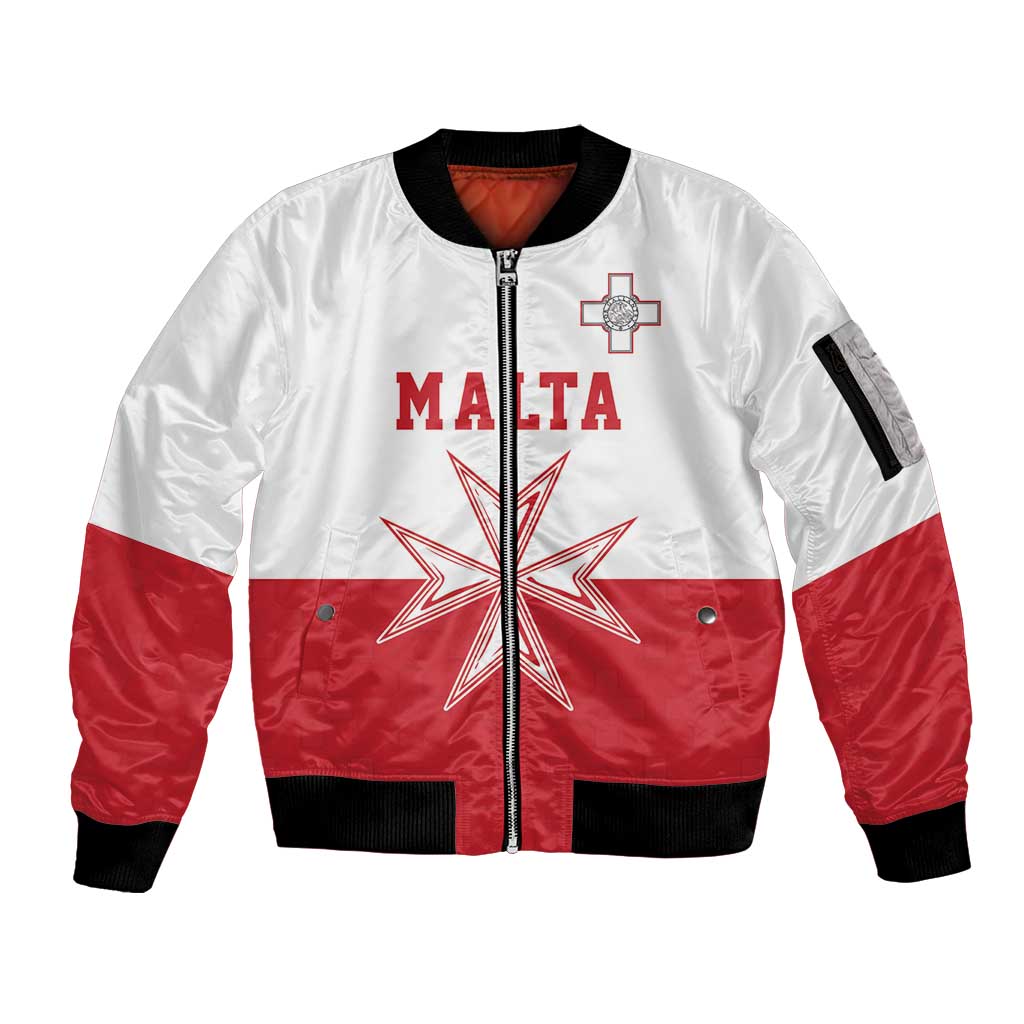 Custom Malta Football Sleeve Zip Bomber Jacket Tim nazzjonali tal-futbol ta Malta