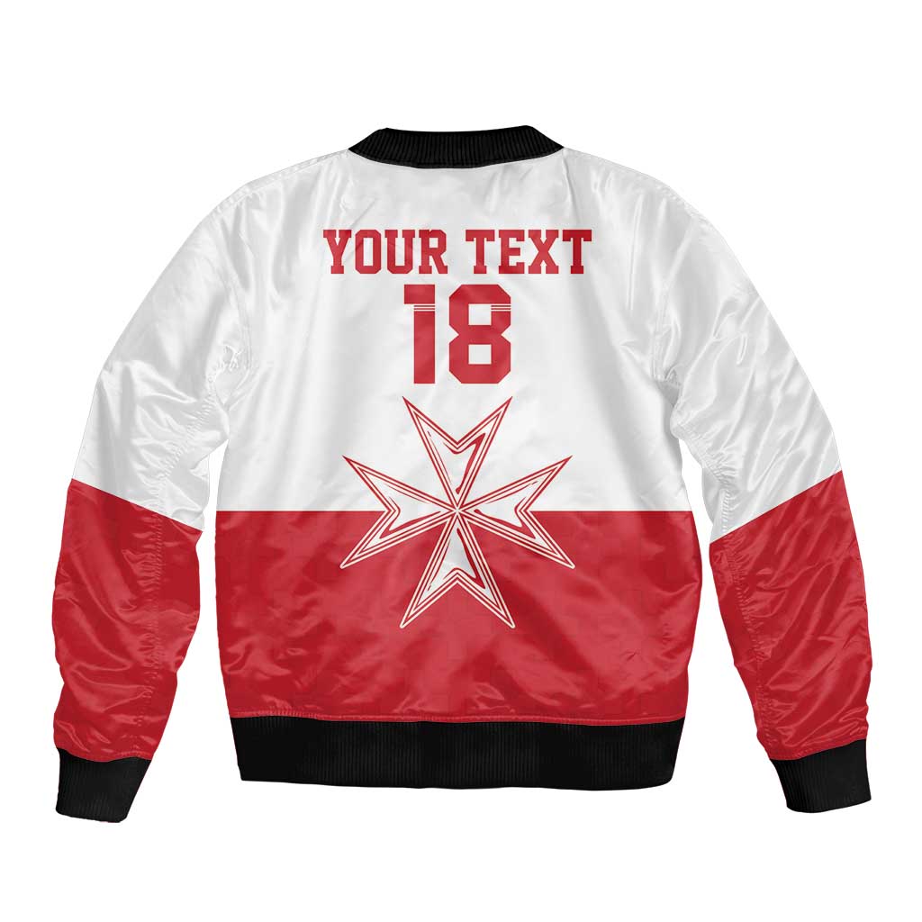 Custom Malta Football Sleeve Zip Bomber Jacket Tim nazzjonali tal-futbol ta Malta