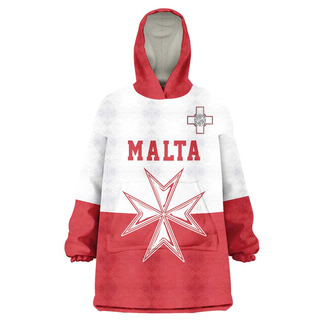 Custom Malta Football Wearable Blanket Hoodie Tim nazzjonali tal-futbol ta Malta