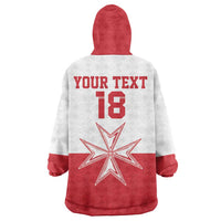 Custom Malta Football Wearable Blanket Hoodie Tim nazzjonali tal-futbol ta Malta