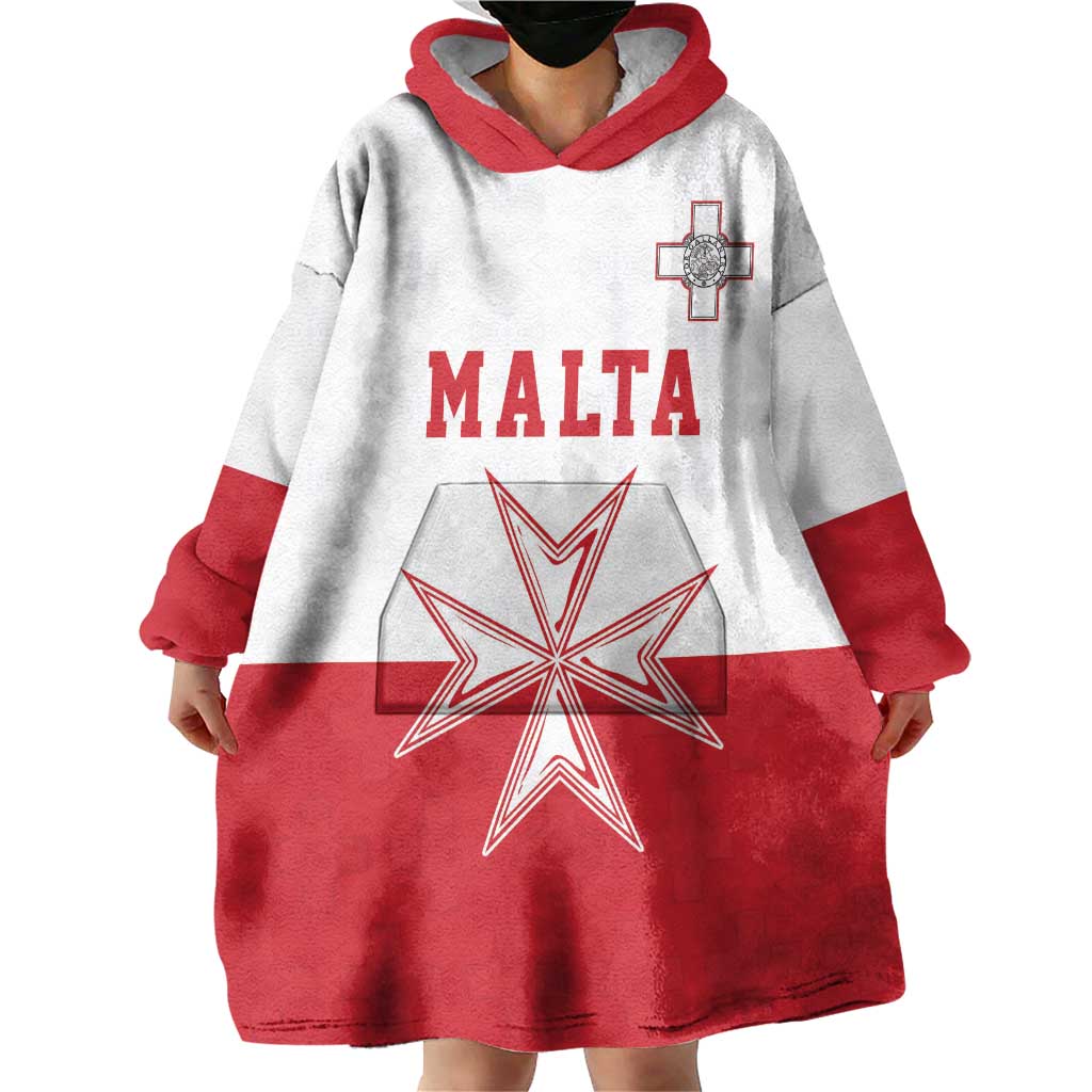 Custom Malta Football Wearable Blanket Hoodie Tim nazzjonali tal-futbol ta Malta