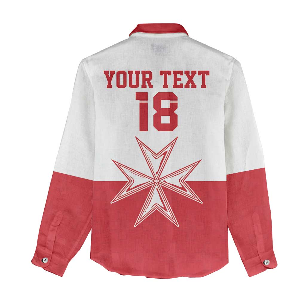 Custom Malta Football Women Casual Shirt Tim nazzjonali tal-futbol ta Malta