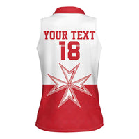 Custom Malta Football Women Sleeveless Polo Shirt Tim nazzjonali tal-futbol ta Malta