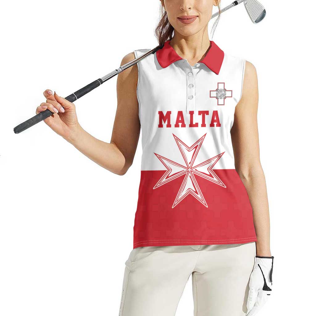 Custom Malta Football Women Sleeveless Polo Shirt Tim nazzjonali tal-futbol ta Malta