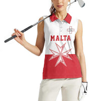 Custom Malta Football Women Sleeveless Polo Shirt Tim nazzjonali tal-futbol ta Malta