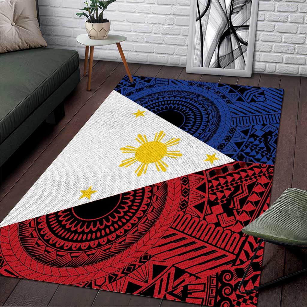 Philippines National Flag Day Area Rug Filipino Tribal Pattern