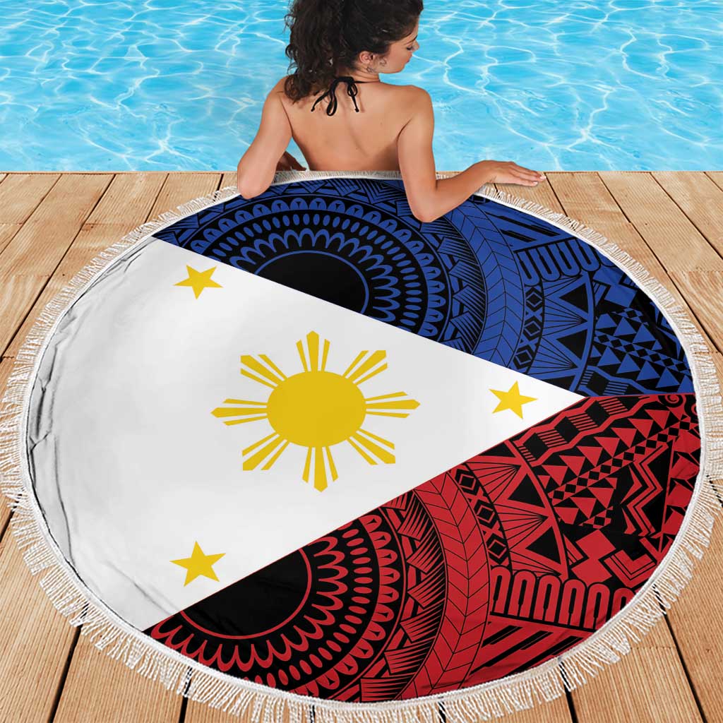 Philippines National Flag Day Beach Blanket Filipino Tribal Pattern