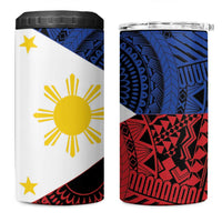 Philippines National Flag Day 4 in 1 Can Cooler Tumbler Filipino Tribal Pattern