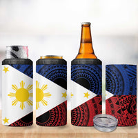 Philippines National Flag Day 4 in 1 Can Cooler Tumbler Filipino Tribal Pattern