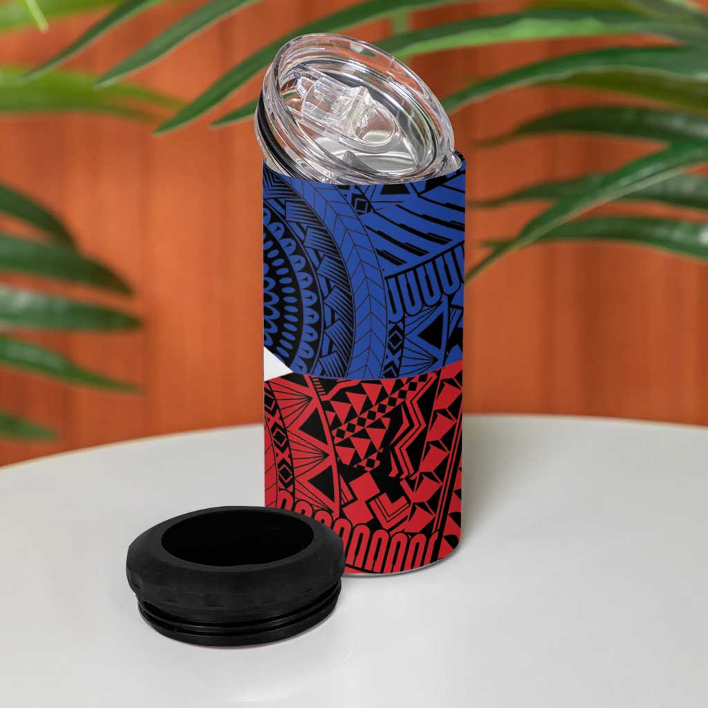 Philippines National Flag Day 4 in 1 Can Cooler Tumbler Filipino Tribal Pattern