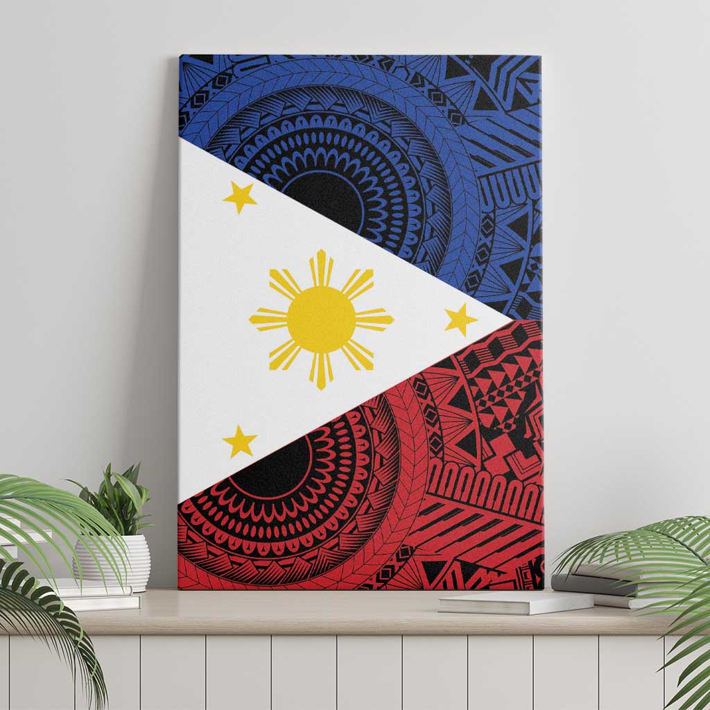 Philippines National Flag Day Canvas Wall Art Filipino Tribal Pattern