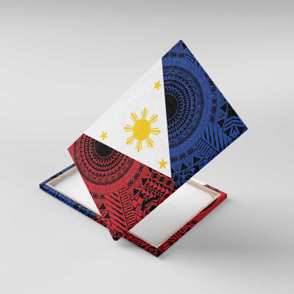 Philippines National Flag Day Canvas Wall Art Filipino Tribal Pattern