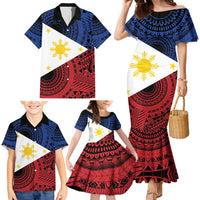 Philippines National Flag Day Family Matching Mermaid Dress and Hawaiian Shirt Filipino Tribal Pattern