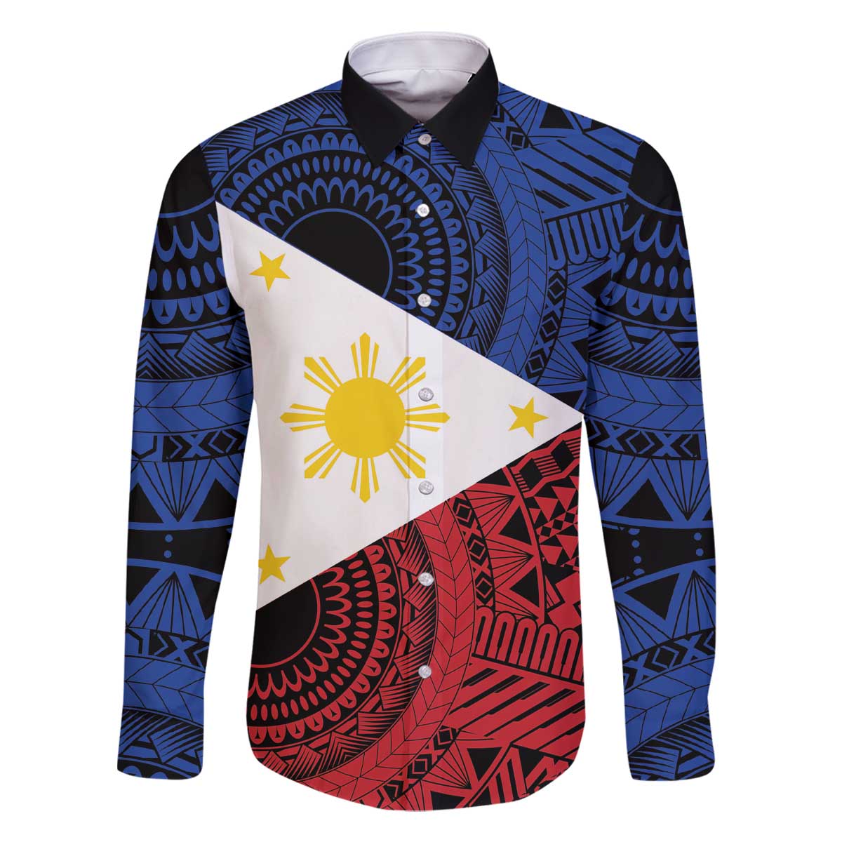 Philippines National Flag Day Family Matching Off The Shoulder Long Sleeve Dress and Hawaiian Shirt Filipino Tribal Pattern