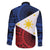 Philippines National Flag Day Family Matching Off Shoulder Maxi Dress and Hawaiian Shirt Filipino Tribal Pattern
