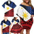 Philippines National Flag Day Family Matching Off Shoulder Short Dress and Hawaiian Shirt Filipino Tribal Pattern