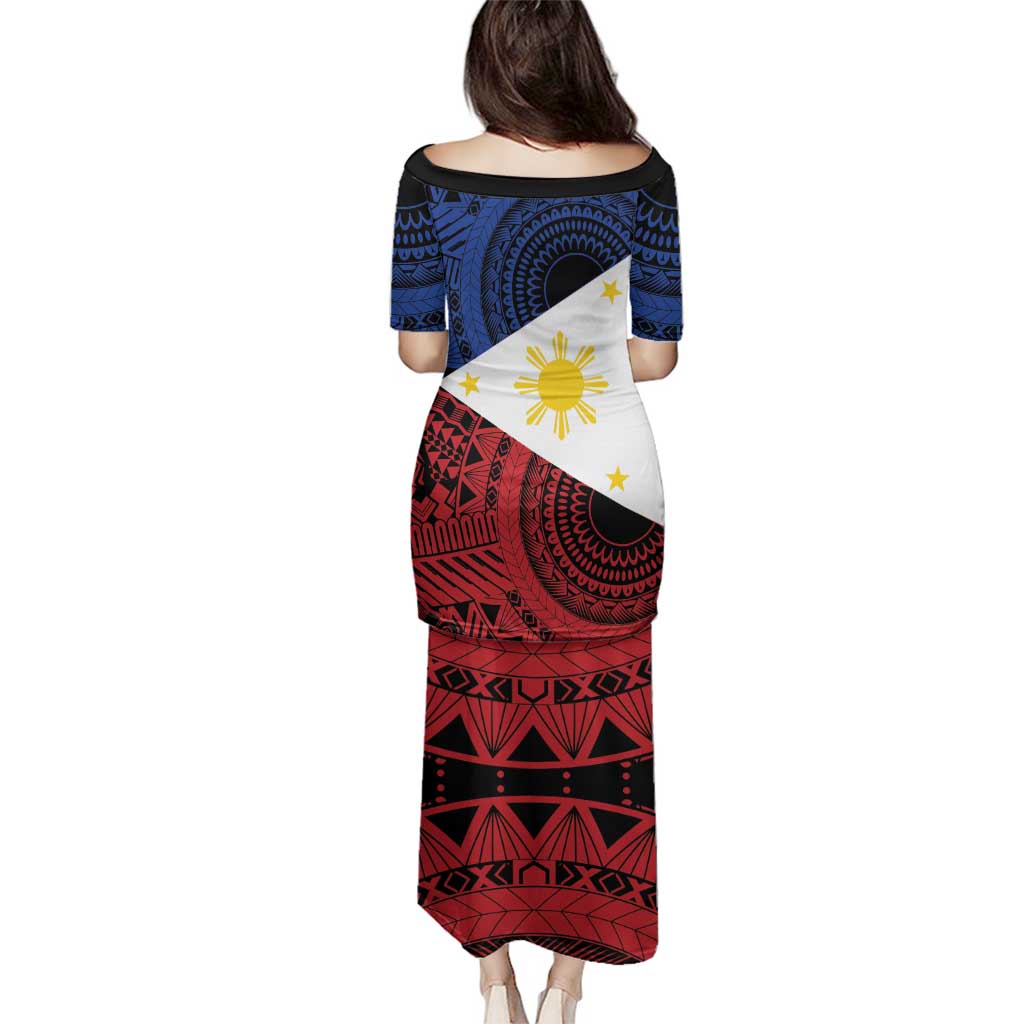 Philippines National Flag Day Family Matching Puletasi and Hawaiian Shirt Filipino Tribal Pattern