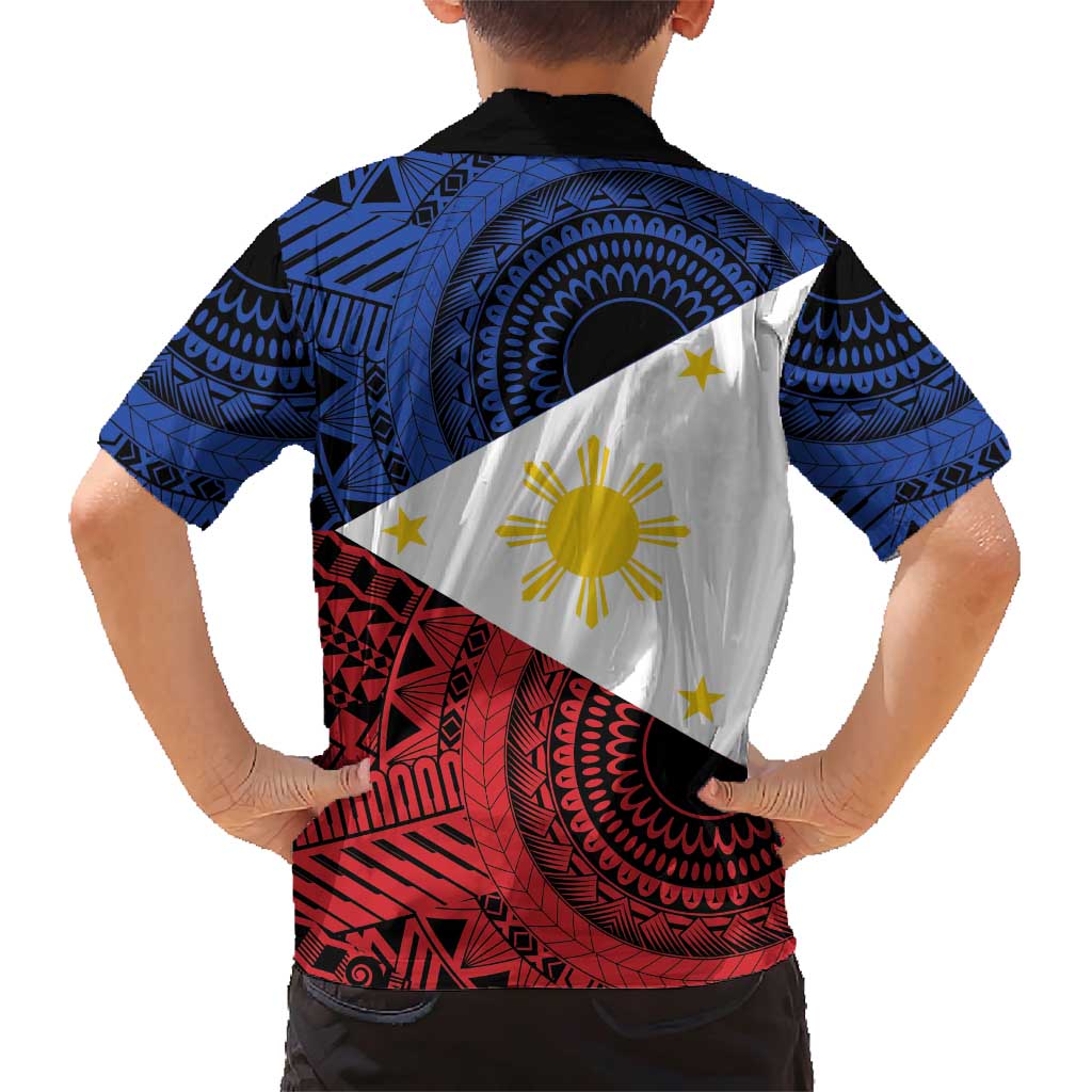 Philippines National Flag Day Family Matching Short Sleeve Bodycon Dress and Hawaiian Shirt Filipino Tribal Pattern