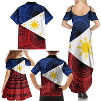 Philippines National Flag Day Family Matching Summer Maxi Dress and Hawaiian Shirt Filipino Tribal Pattern