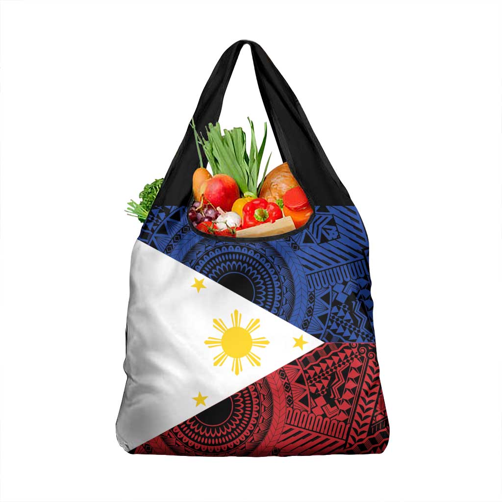 Philippines National Flag Day Grocery Bag Filipino Tribal Pattern
