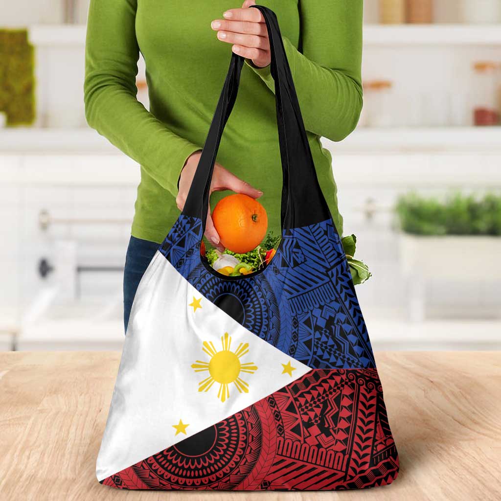 Philippines National Flag Day Grocery Bag Filipino Tribal Pattern