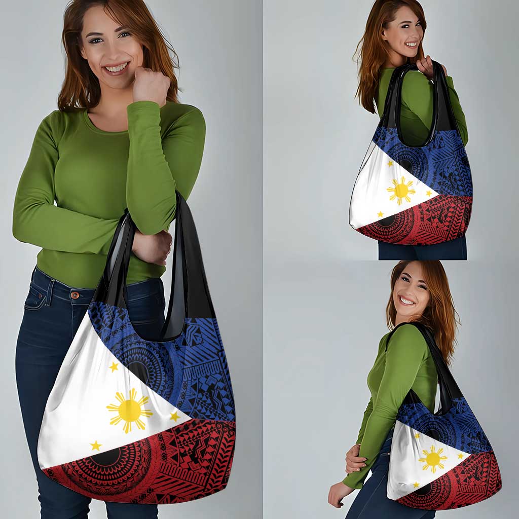 Philippines National Flag Day Grocery Bag Filipino Tribal Pattern
