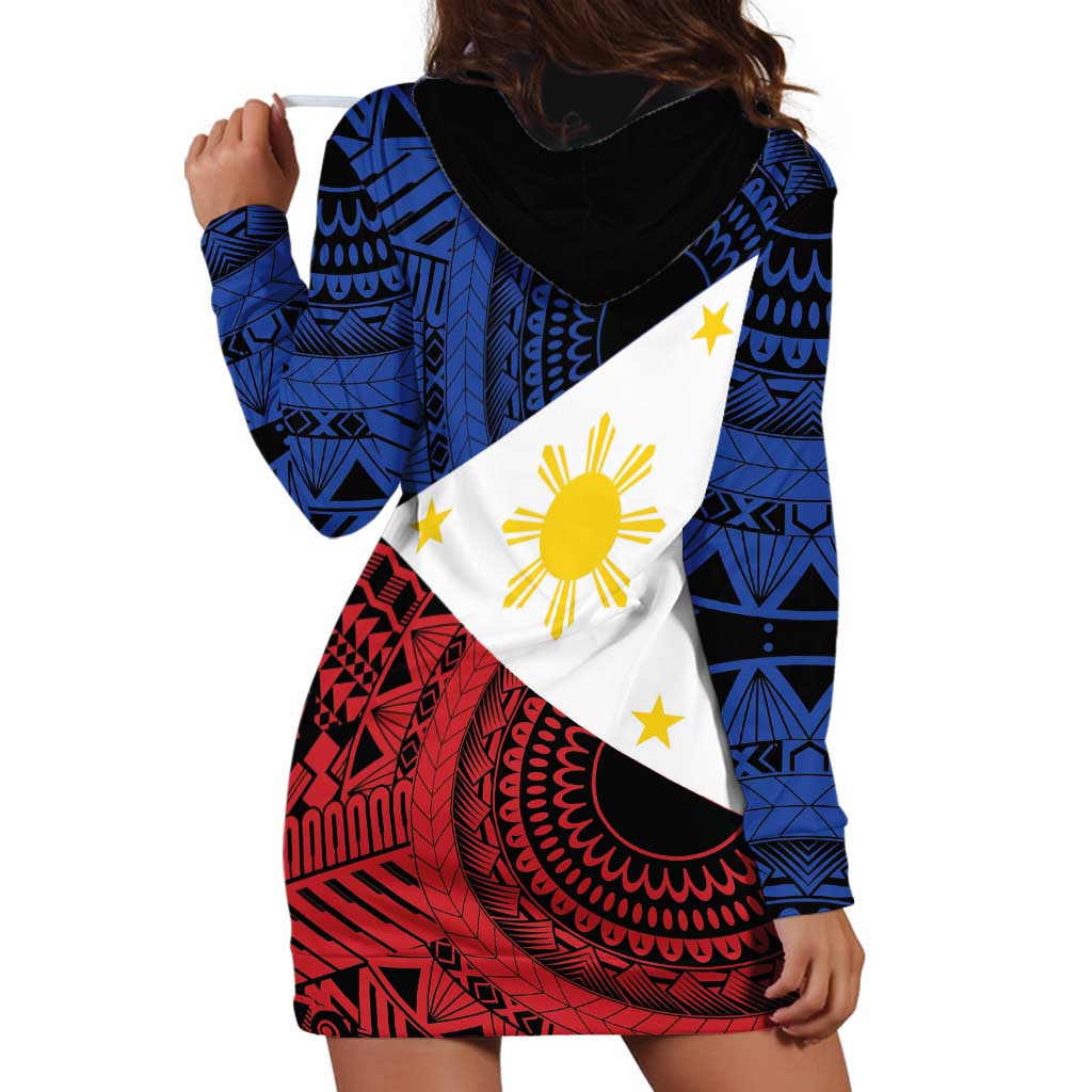 Philippines National Flag Day Hoodie Dress Filipino Tribal Pattern