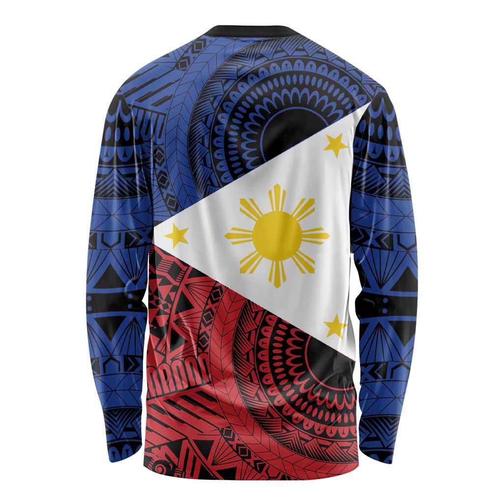 Philippines National Flag Day Long Sleeve Shirt Filipino Tribal Pattern