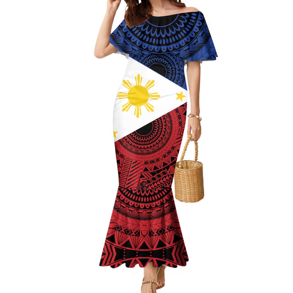Philippines National Flag Day Mermaid Dress Filipino Tribal Pattern