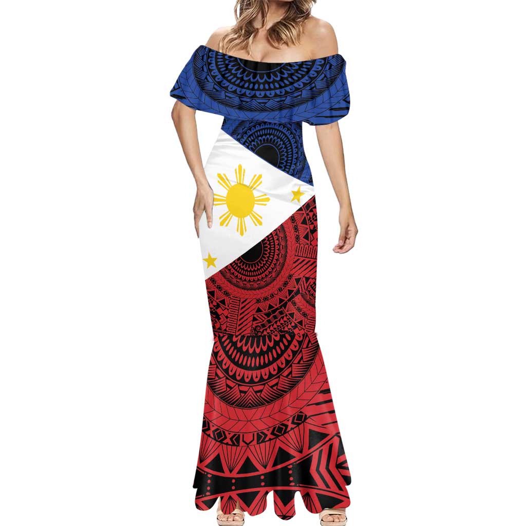 Philippines National Flag Day Mermaid Dress Filipino Tribal Pattern