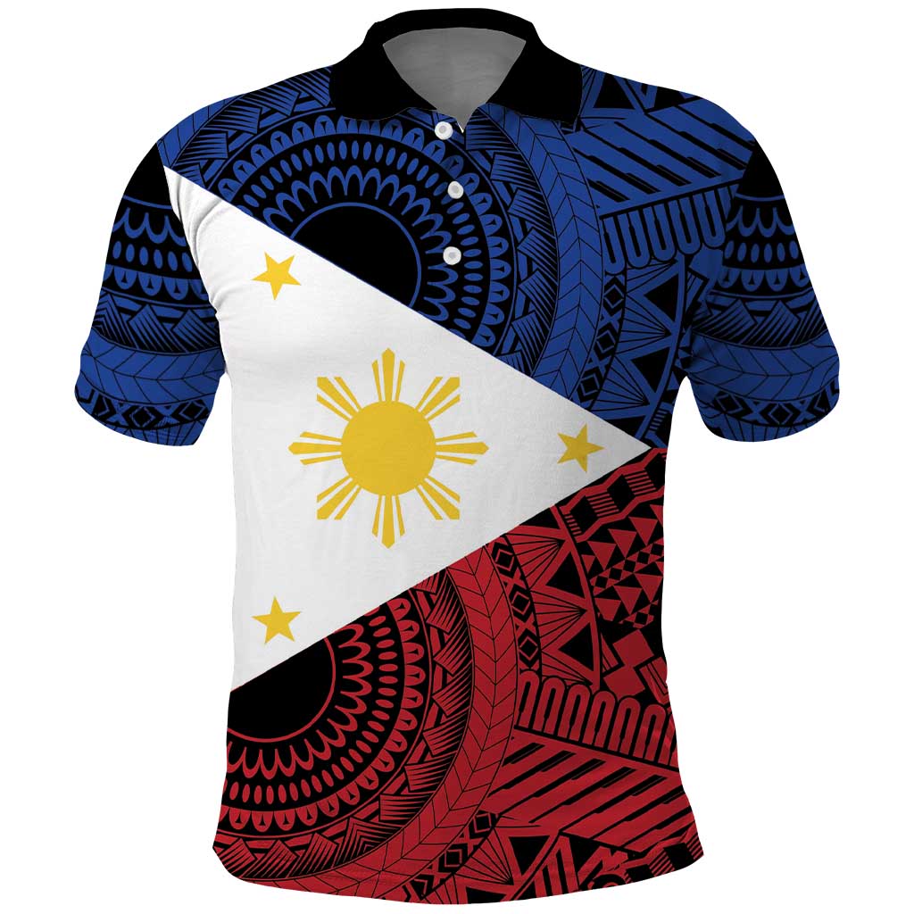 Philippines National Flag Day Polo Shirt Filipino Tribal Pattern