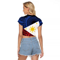 Philippines National Flag Day Raglan Cropped T Shirt Filipino Tribal Pattern