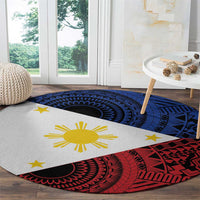 Philippines National Flag Day Round Carpet Filipino Tribal Pattern