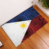 Philippines National Flag Day Rubber Doormat Filipino Tribal Pattern