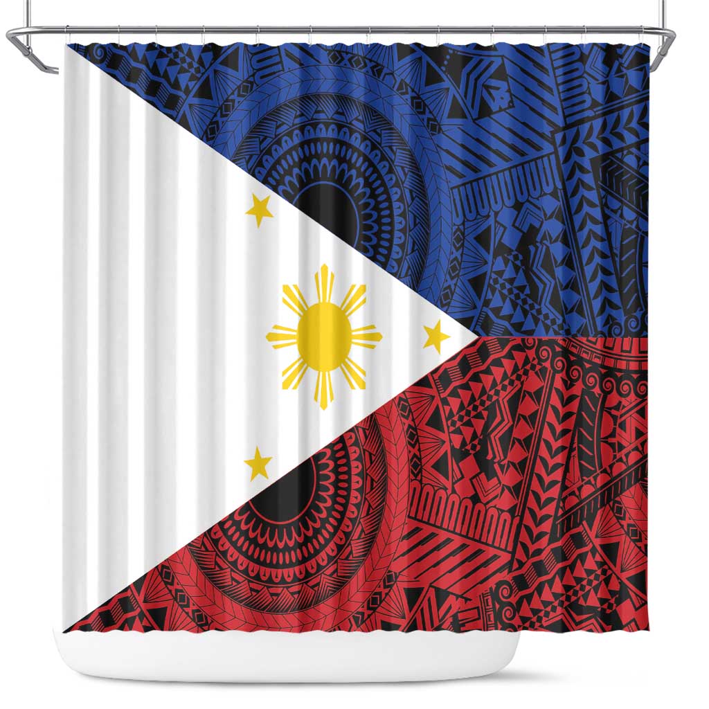 Philippines National Flag Day Shower Curtain Filipino Tribal Pattern