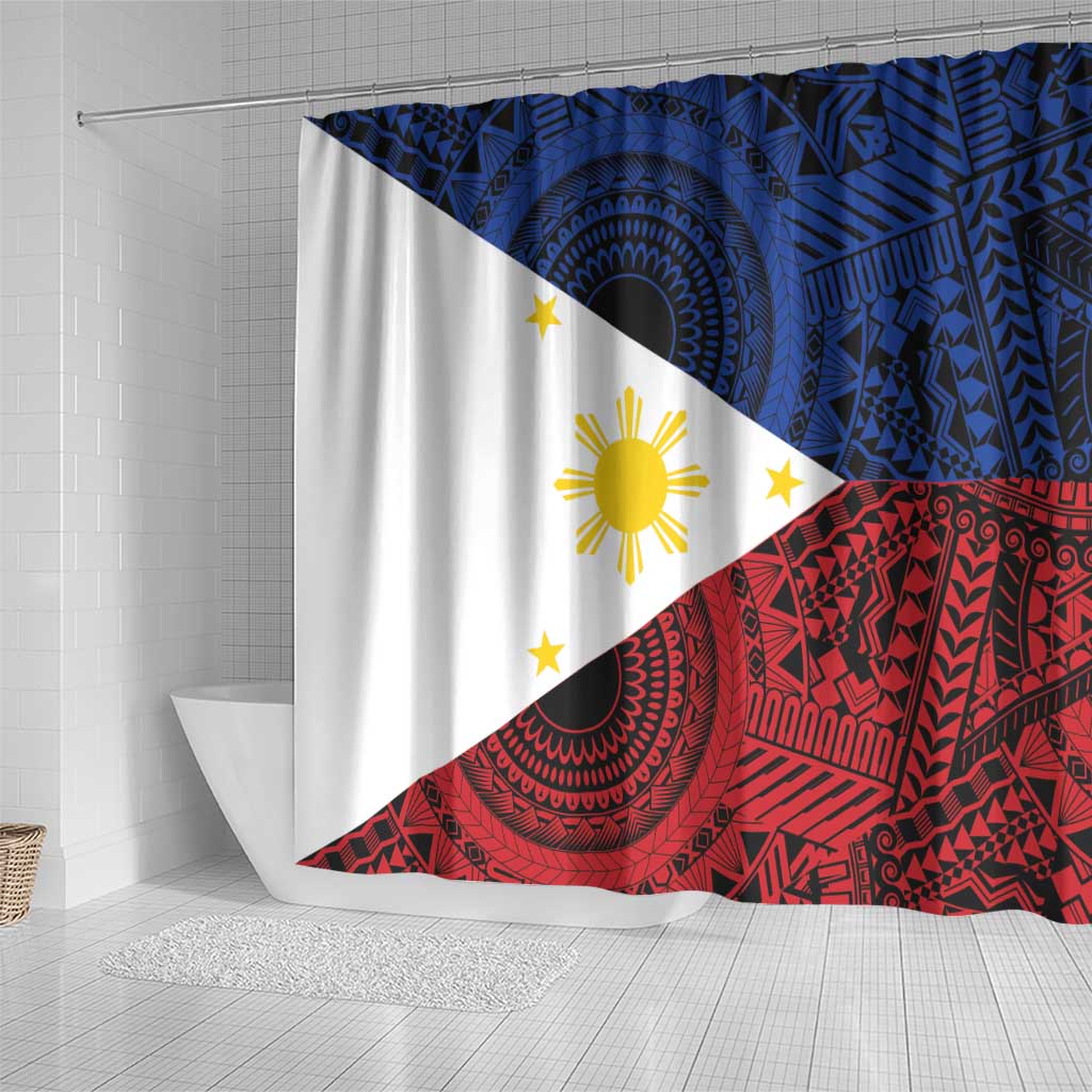 Philippines National Flag Day Shower Curtain Filipino Tribal Pattern