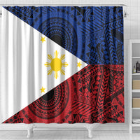 Philippines National Flag Day Shower Curtain Filipino Tribal Pattern