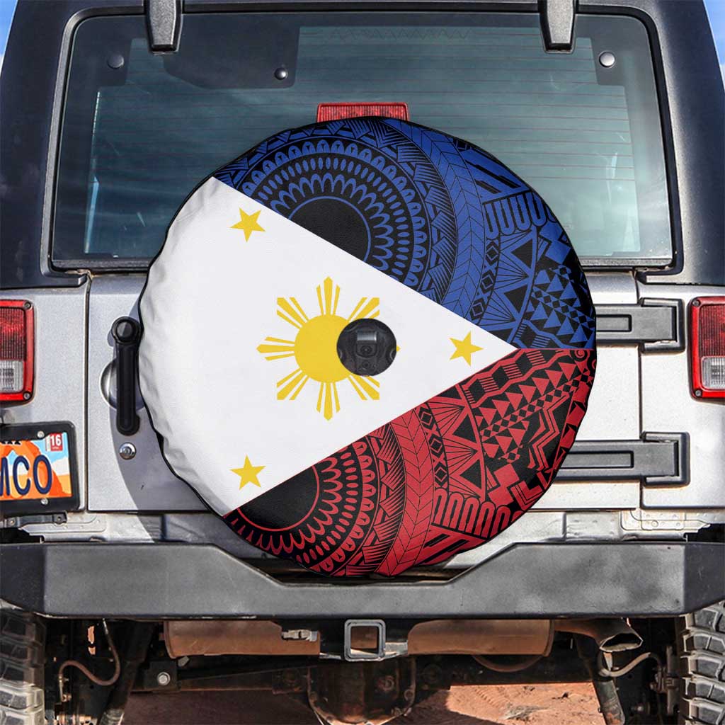 Philippines National Flag Day Spare Tire Cover Filipino Tribal Pattern