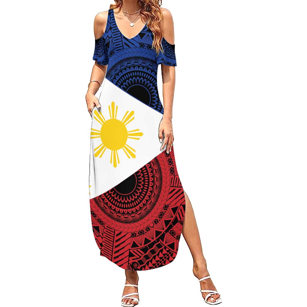 Philippines National Flag Day Summer Maxi Dress Filipino Tribal Pattern