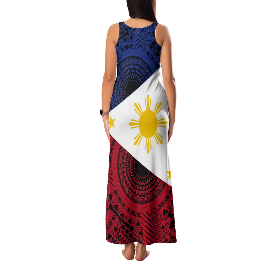 Philippines National Flag Day Tank Maxi Dress Filipino Tribal Pattern
