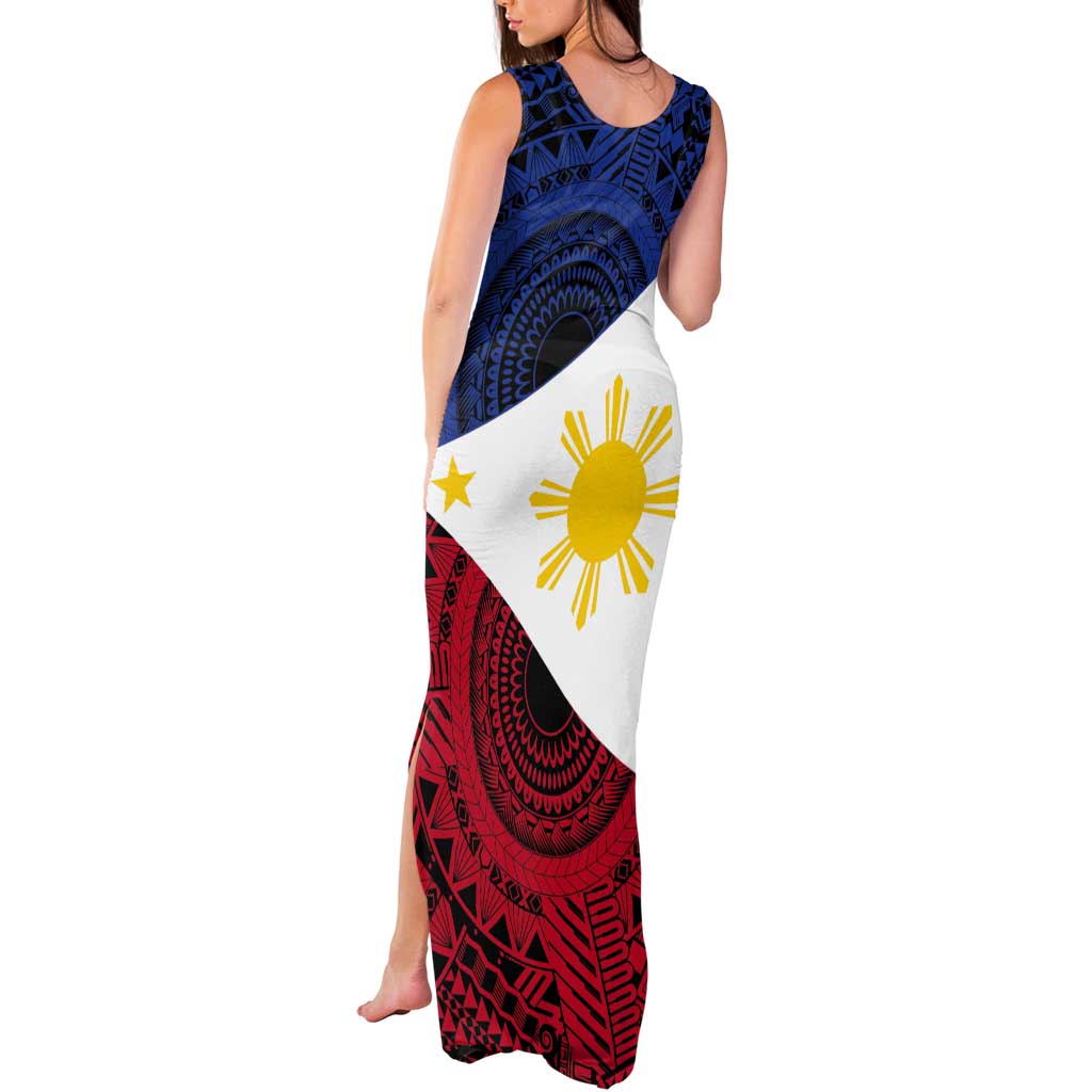 Philippines National Flag Day Tank Maxi Dress Filipino Tribal Pattern