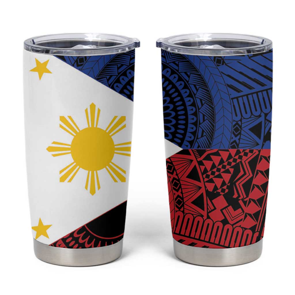 Philippines National Flag Day Tumbler Cup Filipino Tribal Pattern